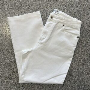 Coldwater Creek Jeans Womens Petite 10 29x24 High Rise Relaxed Straight White